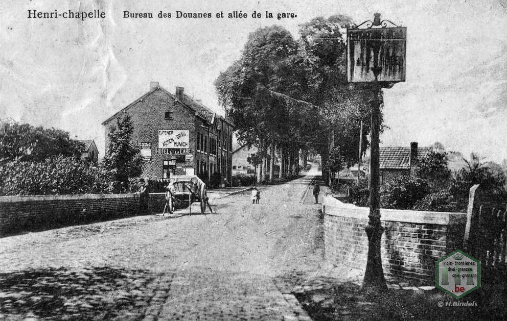 Le bureau de la Douane à Henri-Chapelle - La concurrence de la gare de Herbesthal amena la fermeture du bureau de Douane.